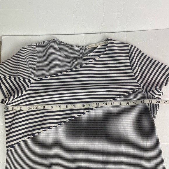 Marie Oliver Gray Striped Silk Blend Shift Dress Size Small - Picture 8 of 9